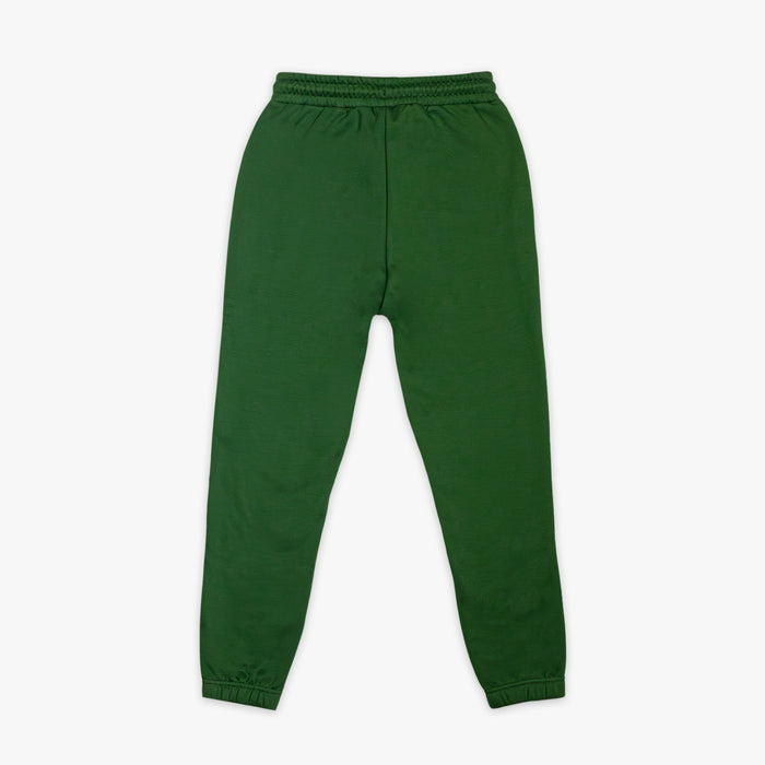 Green sweatpants on a white background