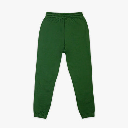 Green sweatpants on a white background