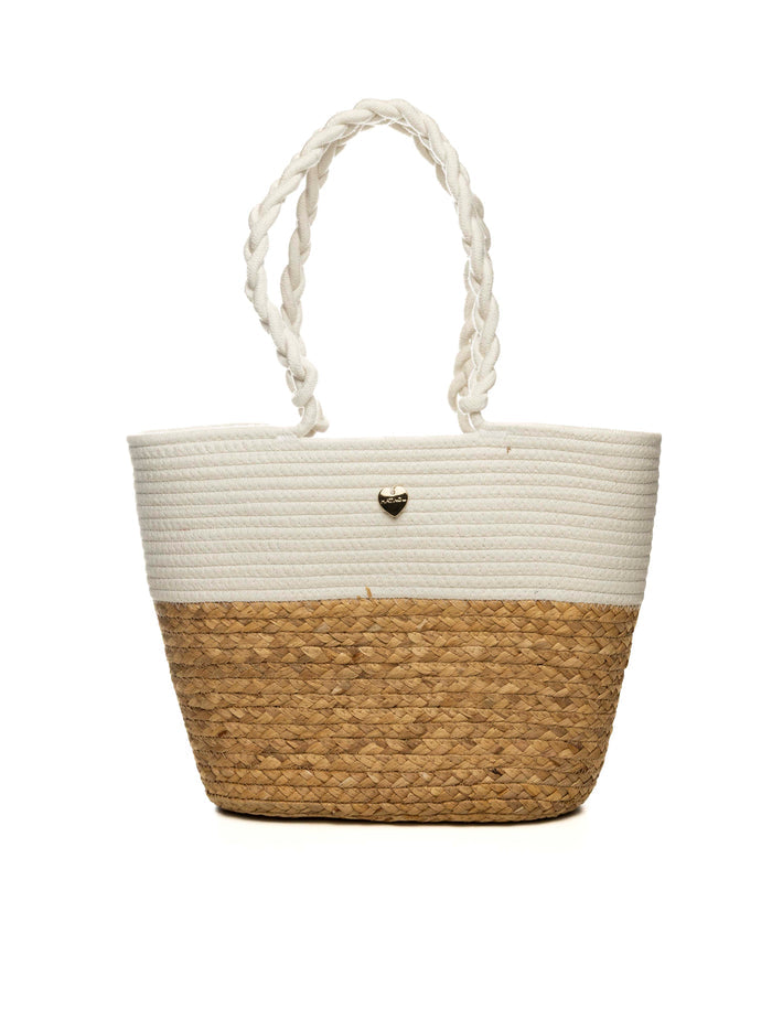 HATYOU borsa a spalla bianca/naturale BP0303 TESSUTO-BIANCO