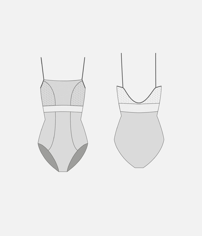 BRIGID CL Magnete • Camisole Ballet Leotard with Elegant Embroidered Mesh