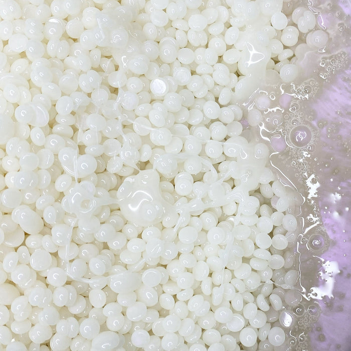 Lilac hard wax beads close-up — WAXBARE