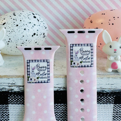 Bunny Bliss Print Silicone Band For Apple Watch