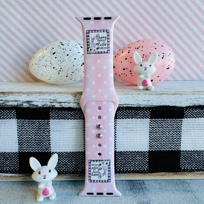 Bunny Bliss Print Silicone Band For Apple Watch