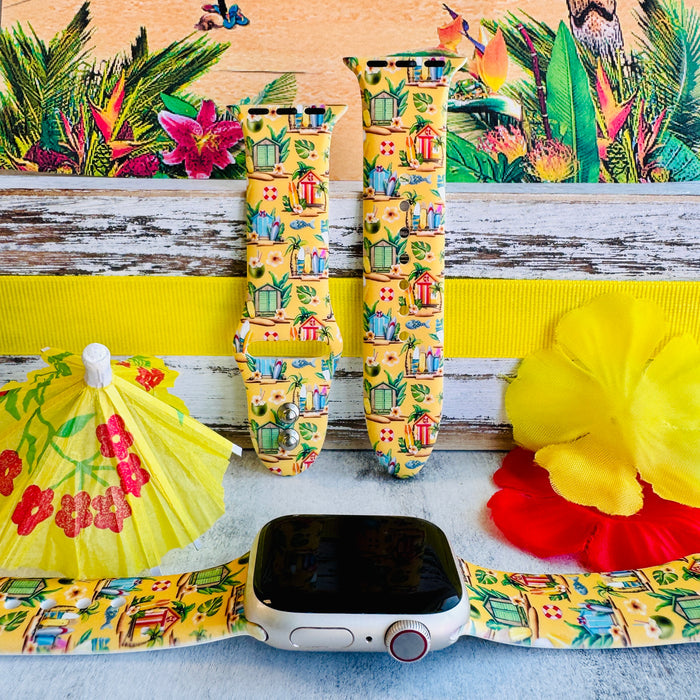 Cabana Cutie Print Silicone Band For Apple Watch