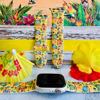 Cabana Cutie Print Silicone Band For Apple Watch