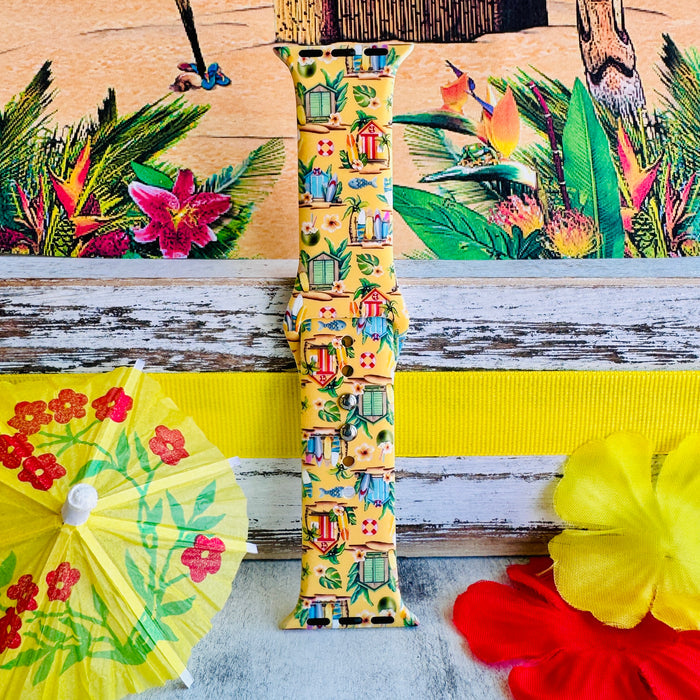 Cabana Cutie Print Silicone Band For Apple Watch