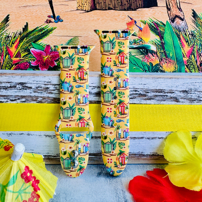 Cabana Cutie Print Silicone Band For Apple Watch