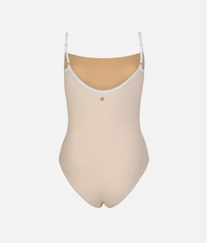 Cala Light Cream Ballet Leotard • Adjustable Camisole, Contrast Straps