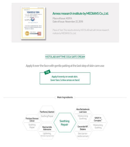 ANYTIME CICA SAFE CREAM - HistoLab Canada