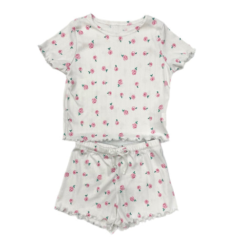 Cheryl Kids Rose Print Lounge Set-White