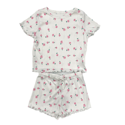 Cheryl Kids Rose Print Lounge Set-White