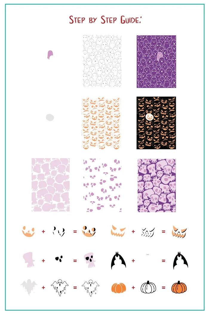 CjSH-118  Wallpaper - Skeletons  |  Steel Nail Art Stamping Plate