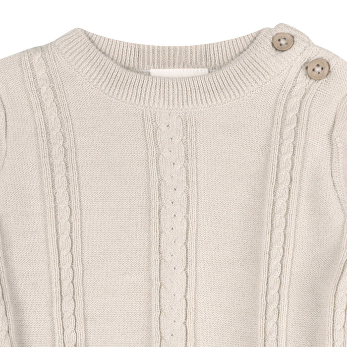 Classic Cable Knit Baby Pullover Sweater (Organic Cotton)