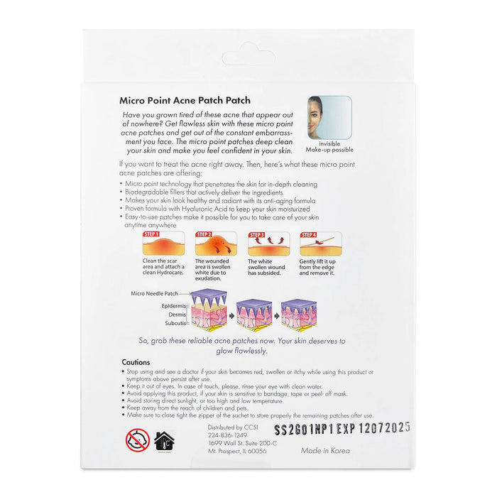 Cosmetic Patch Micro Point Acne Patch Transparent 6pcs - ikatehouse