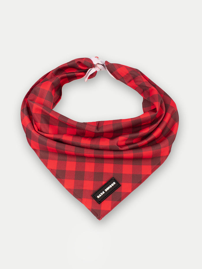 Cosmic Pets Bandana | Red Plaid-Image 1