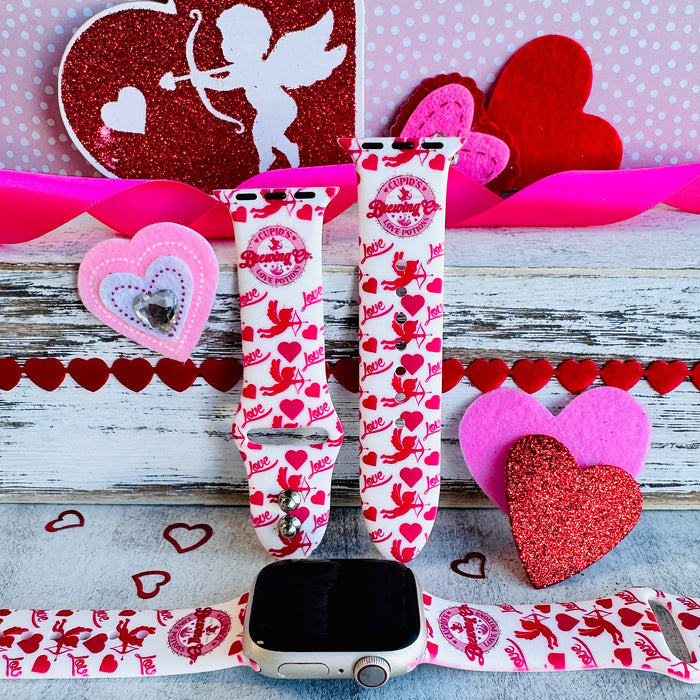Cupid's Love Potion Print Silicone Band For Apple Watch