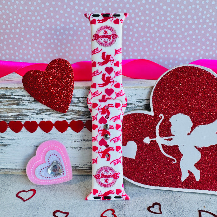 Cupid's Love Potion Print Silicone Band For Apple Watch
