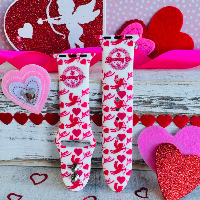 Cupid's Love Potion Print Silicone Band For Apple Watch