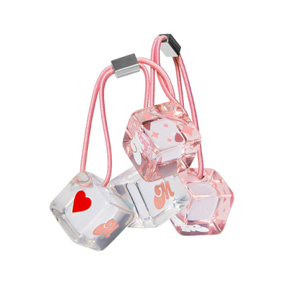 Both designs of Cutie Cubes Hair Bobbles on white background