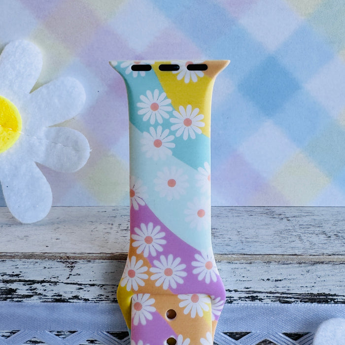 Daisy Dream Print Silicone Band For Apple Watch