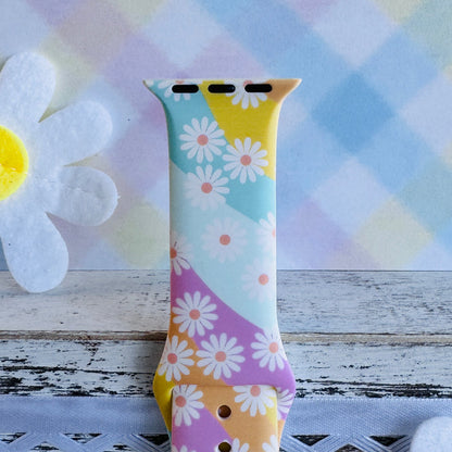 Daisy Dream Print Silicone Band For Apple Watch
