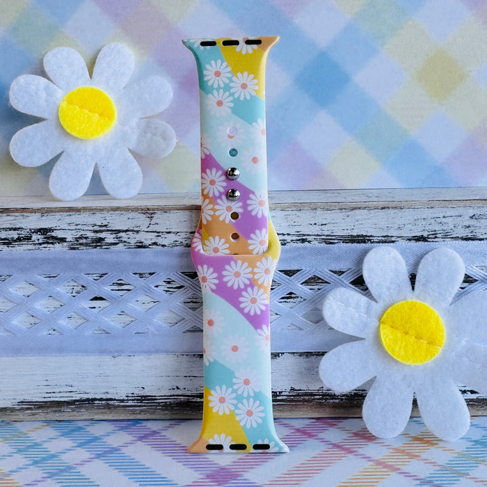 Daisy Dream Print Silicone Band For Apple Watch