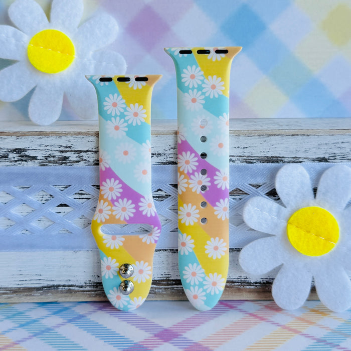 Daisy Dream Print Silicone Band For Apple Watch