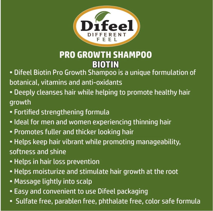 DIFEEL BIOTIN PRO-GROWTH SHAMPOO 33.8 OZ. - Palms Fashion Inc.