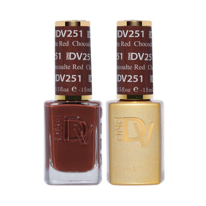 DND Diva Gel & Nail Polish - Chocolate Red #251