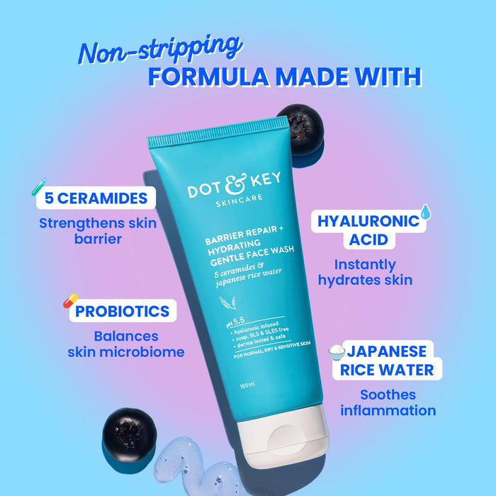 DOT & KEY Barrier Repair + Hydrating Gentle Face Wash 100ml