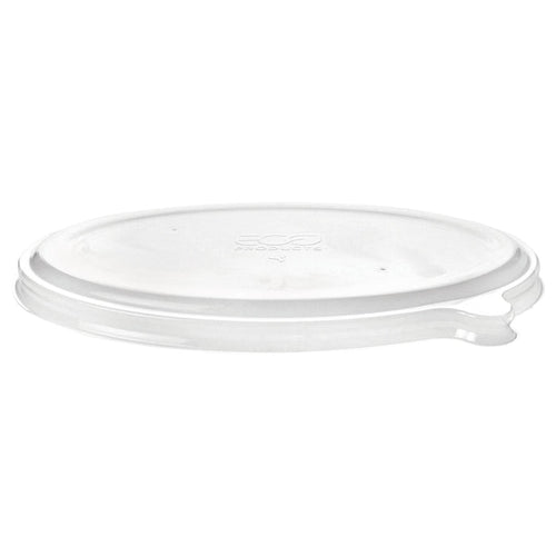 EcoProducts WorldView™ Compostable Lid (Low Profile Vented | Fits 24, 32oz and 48oz Oval Molded Fiber Take-Out Containers) | 715-Series | 300/cs