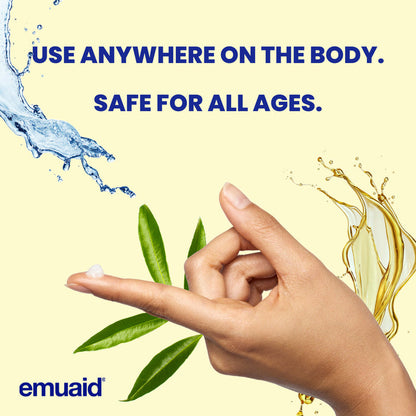 hand holding cream with liquid and leaves background