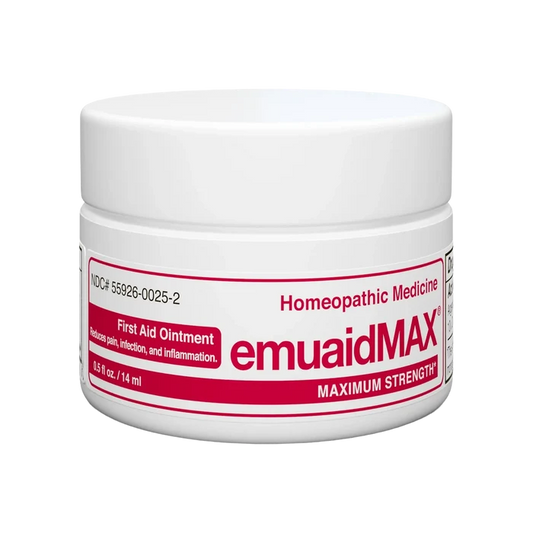 emuaidmax homeopathic first aid ointment jar