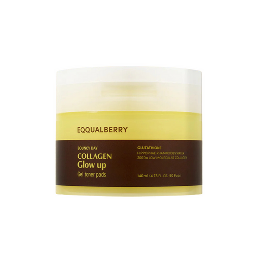 EQQUALBERRY Collagen Glow Up Gel Toner Pads - 60 Pads - DOKAN