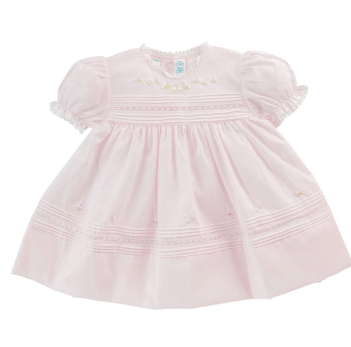 Feltman Floral Bullions Lace Dress-Pink