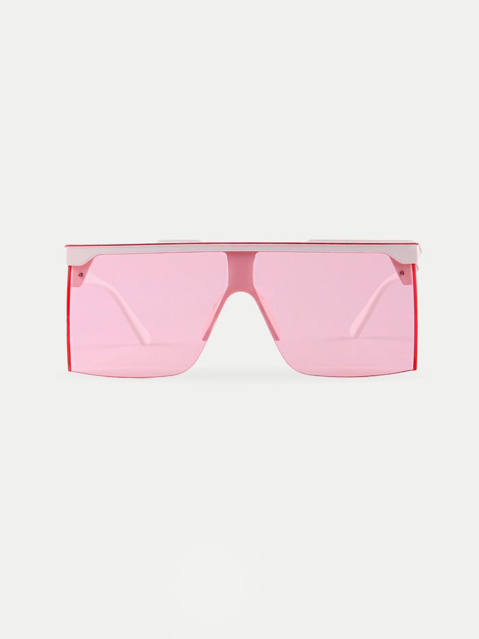 Flat Top Festival Visor Sunglasses | White Pink-Image 1