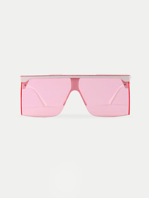Flat Top Festival Visor Sunglasses | White Pink-Image 1