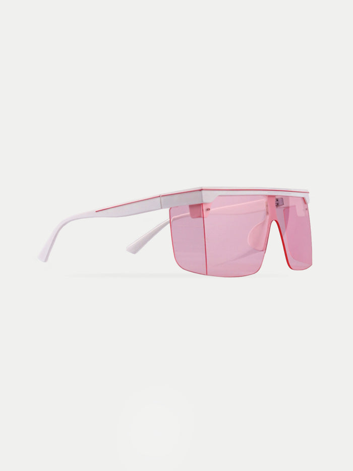 Flat Top Festival Visor Sunglasses | White Pink-Image 2