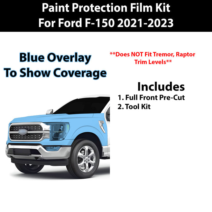 Fits Ford F150 2021 - 2023 Precut Premium Paint Protection Film Clear Bra PPF Decal Film Kit Cover - Bogar Tech Designs