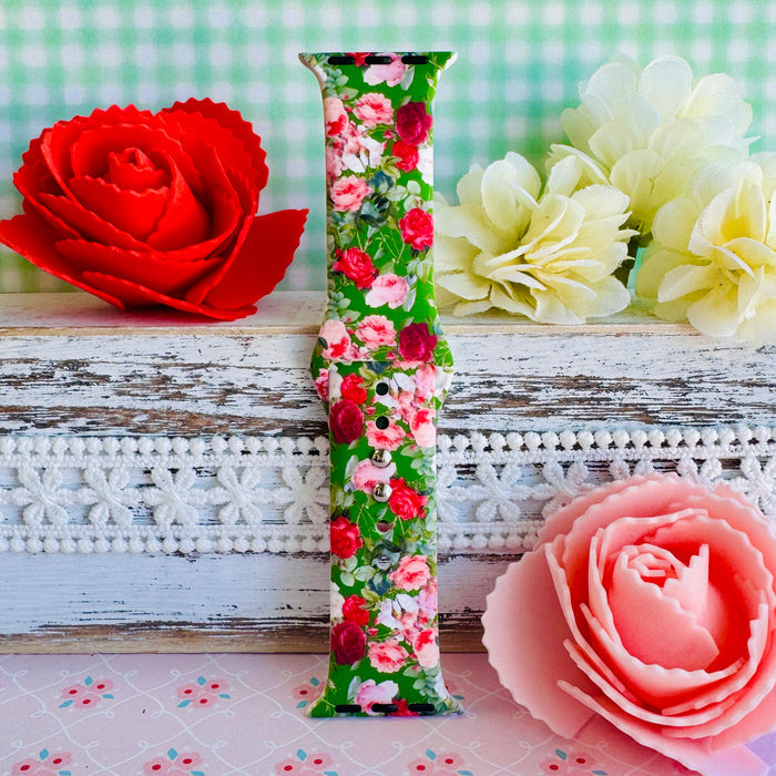 Garden Party Print Silicone Band For Apple Watch