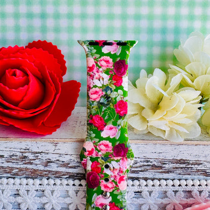 Garden Party Print Silicone Band For Apple Watch