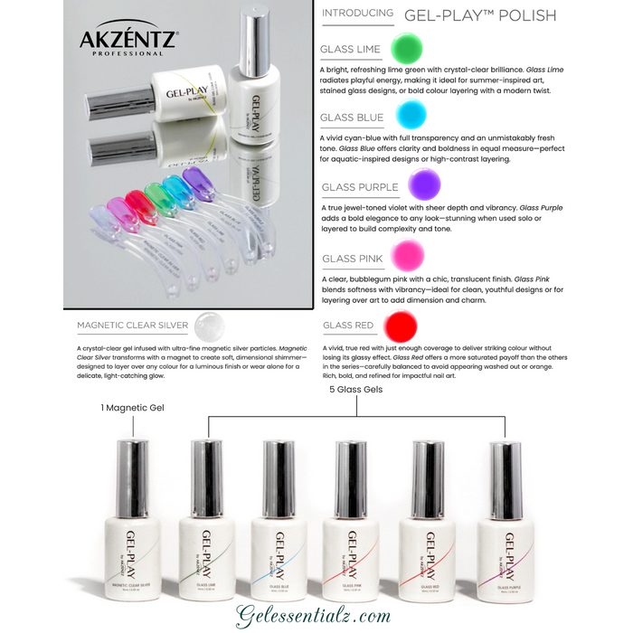 Gel Play - Glass Gel Series 1 *NEW*-Gel Play, Gel Play Glitters, Shop Akzentz Gel Play-Akzentz LA/DIS-Gel Essentialz
