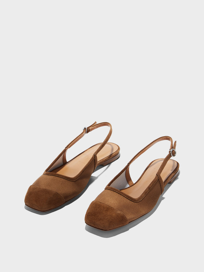 Geraldine Satin Toe-Cap Flats