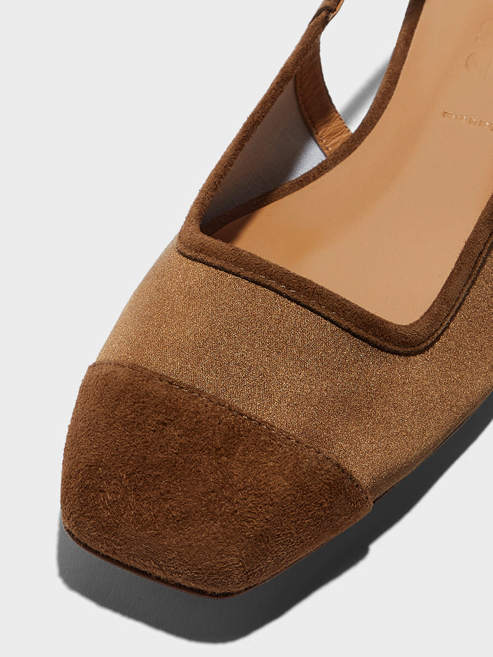 Geraldine Satin Toe-Cap Flats