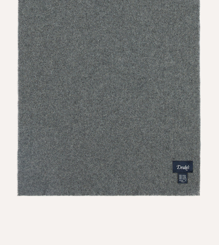 Grey Solid Wool Scarf