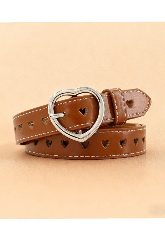 Heart Pin-Buckle Leather Belt: Romantic Elegance Redefined