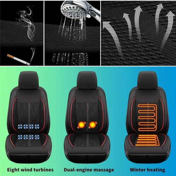 🏁 Heated & Ventilated Car Seat Cushion – All-Season Comfort with Massage, Cooling & More