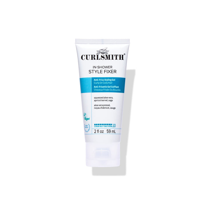 Curlsmith In-Shower Style Fixer tube on a white background