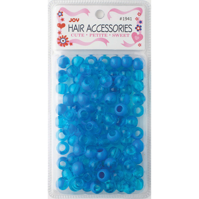 Joy Round Hair Beads X-Large, 100 Count, Two Tone Vivid Blue