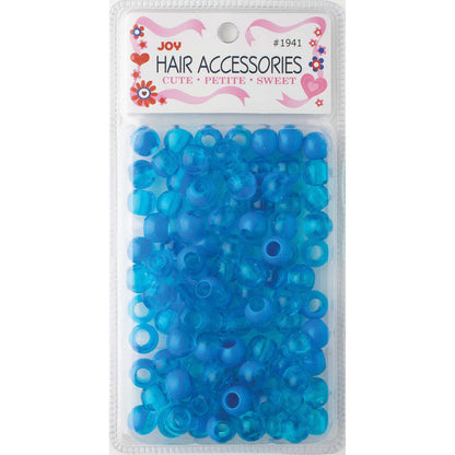 Joy Round Hair Beads X-Large, 100 Count, Two Tone Vivid Blue